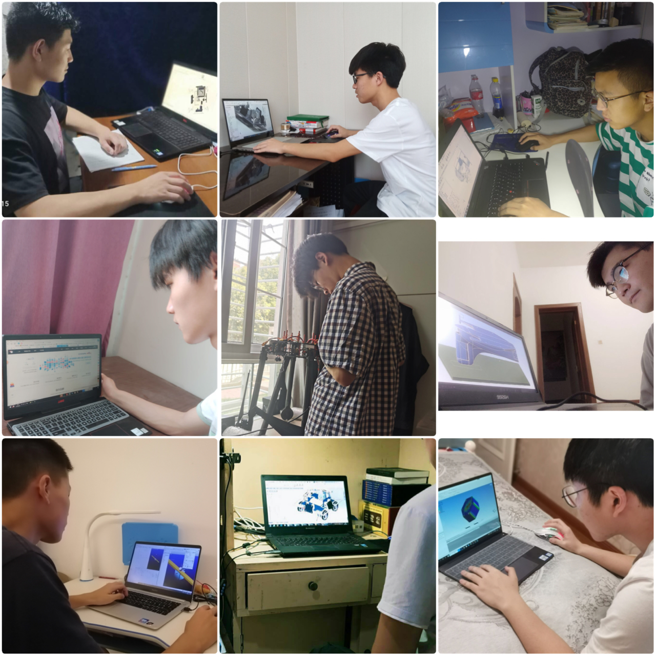 202008281598550966637932.jpg 在家做机甲设计坚持科创的队员们.jpg